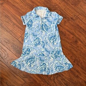 Lilly Pulitzer Girl’s Mini Sadie Polo Dress in Blue Peri Turtley Awesome